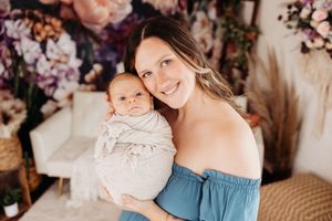 mommy and baby boy in Urso photography studio