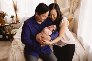 Newborn family photography in Urso Photography's studio