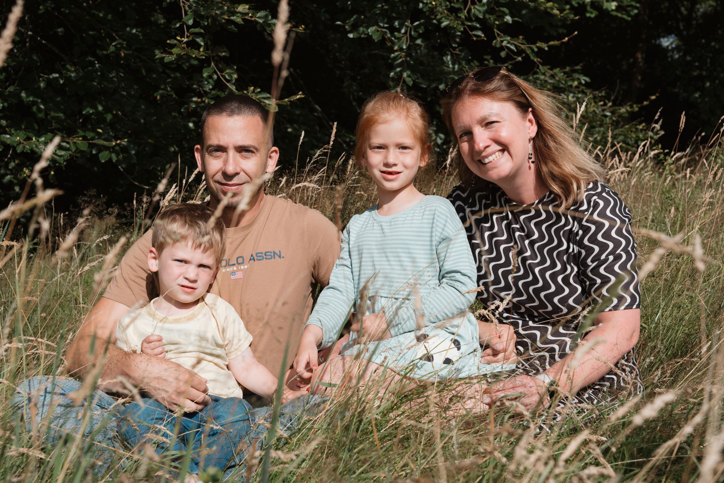 Family photograph on the field