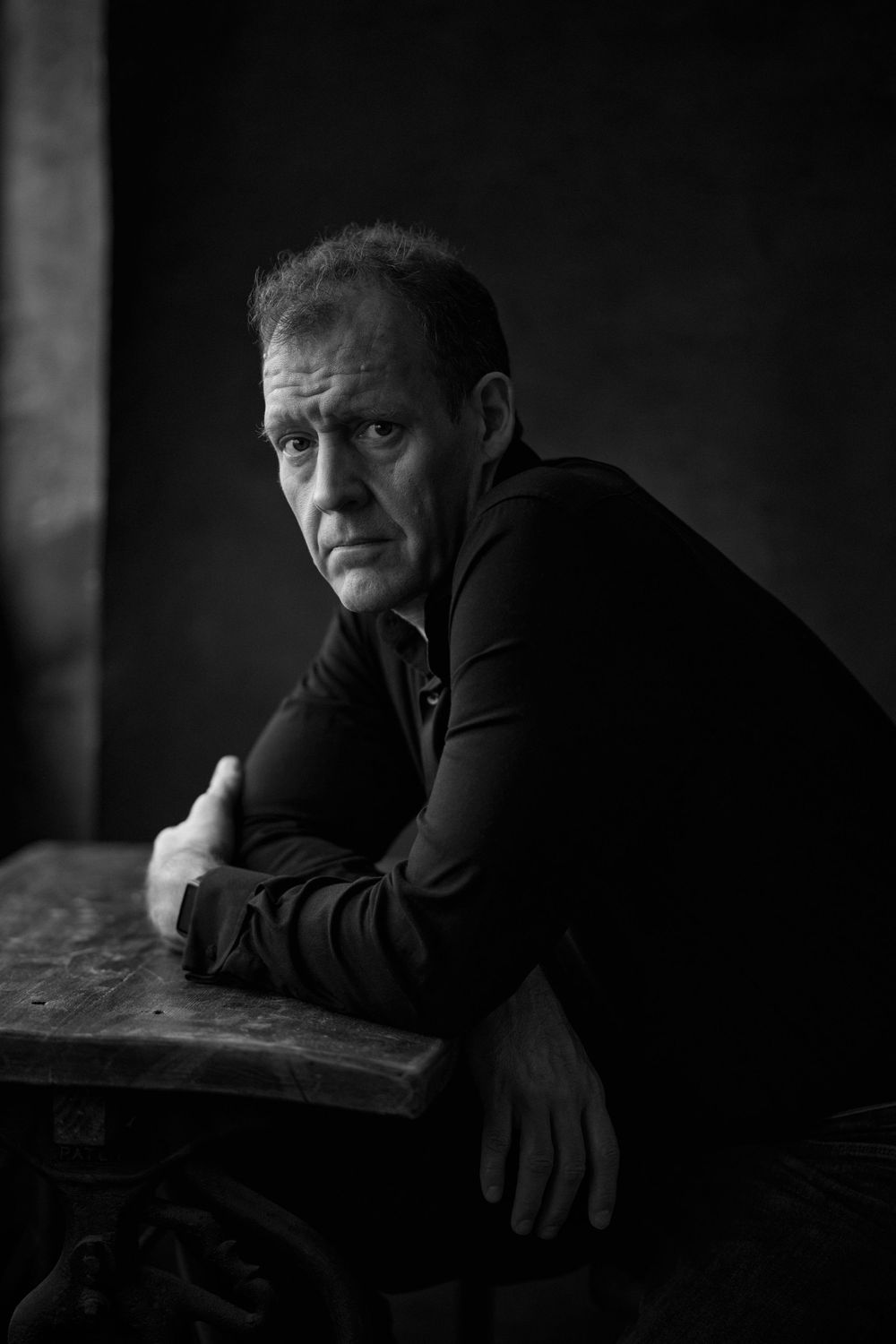 London studio portrait of actor, writer and comedian Justin Edwards