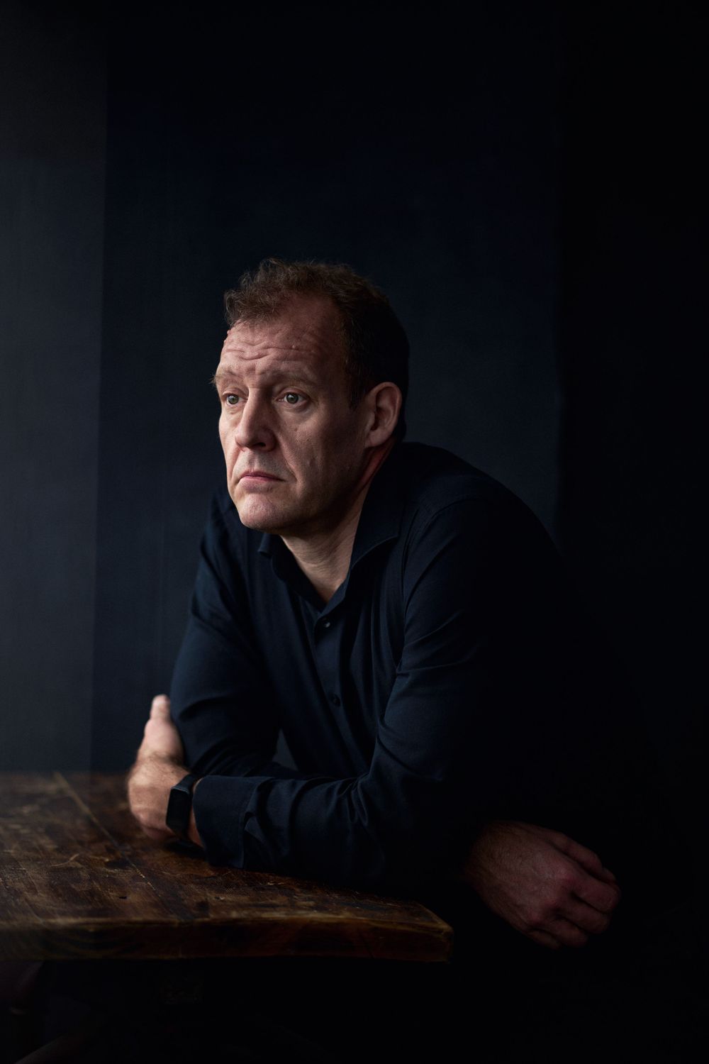 London studio portrait of actor, writer and comedian Justin Edwards