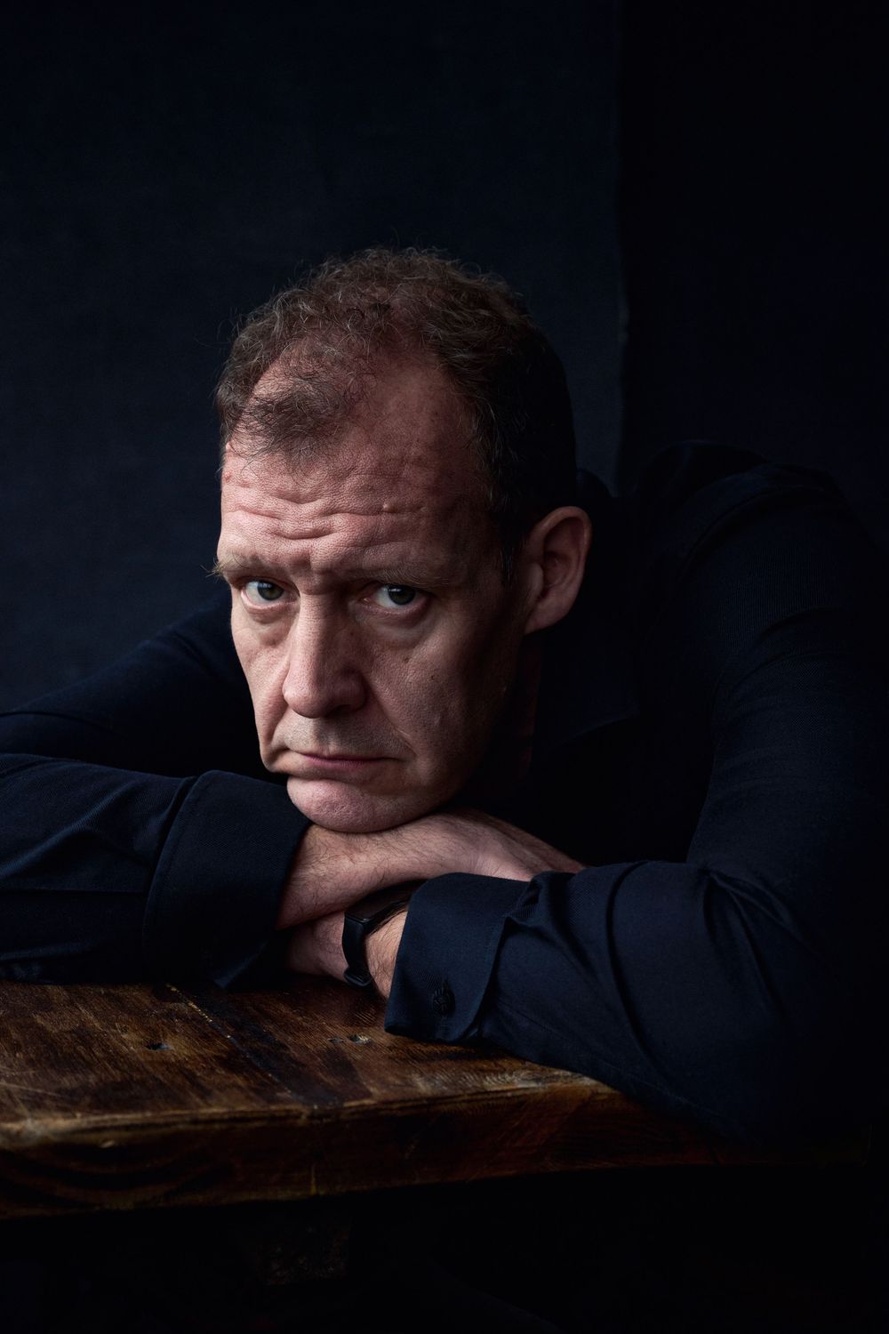 London studio portrait of actor, writer and comedian Justin Edwards