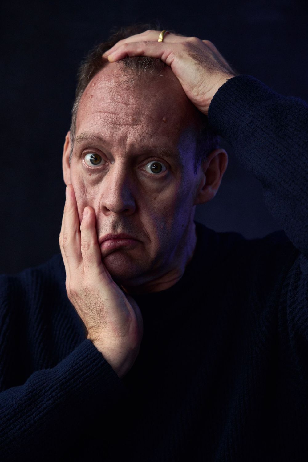 London studio portrait of actor, writer and comedian Justin Edwards