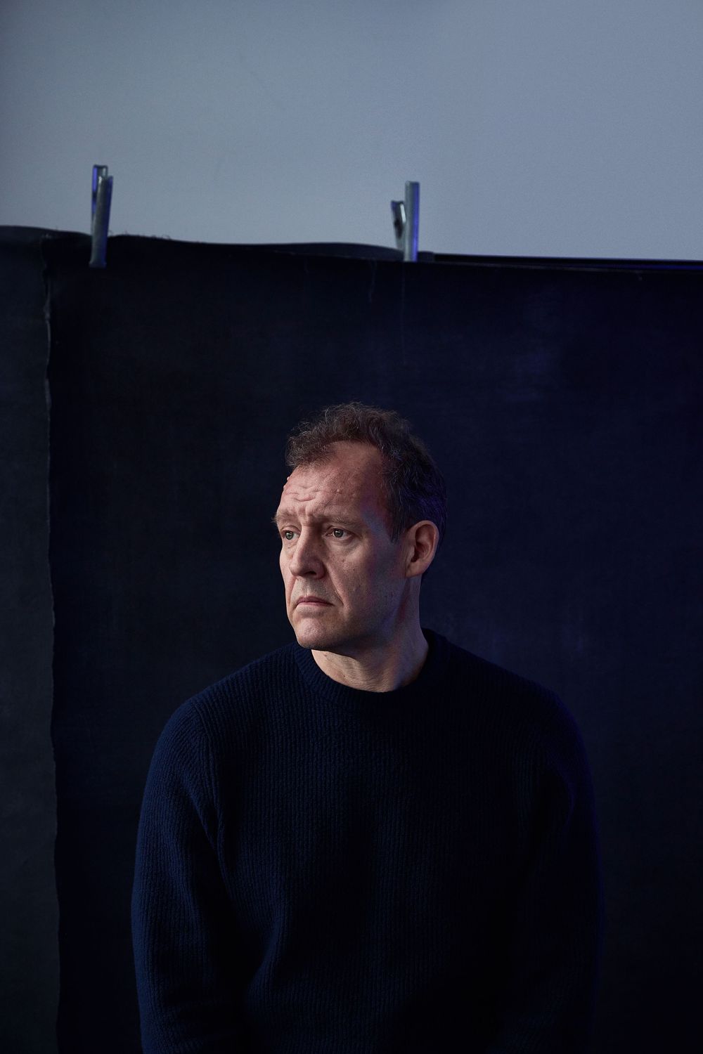 London studio portrait of actor, writer and comedian Justin Edwards