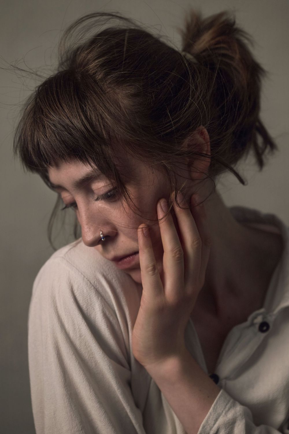 Portrait of contemporary dancer Fernanda Sumray in motion shot in the London studio