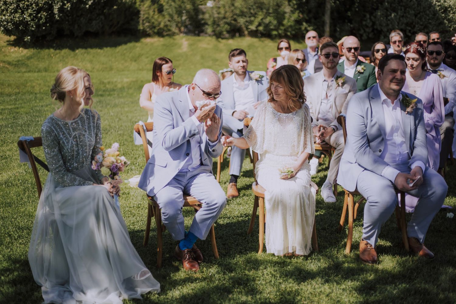 Father of the bride getting emotional during  wedding at Perugia Vecchia Relais photographed by Gianluca e Arianna.