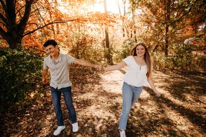 Engagement Photo Session in the fall woods