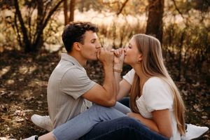 Engagement Photo Session in the fall woods