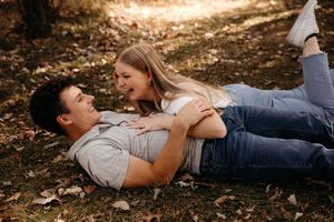 Engagement Photo Session in the fall woods