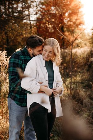 Engagement Photo Session in the fall woods