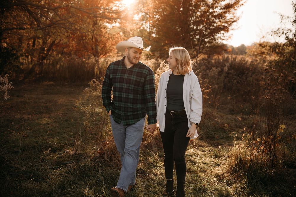 Engagement Photo Session in the fall woods