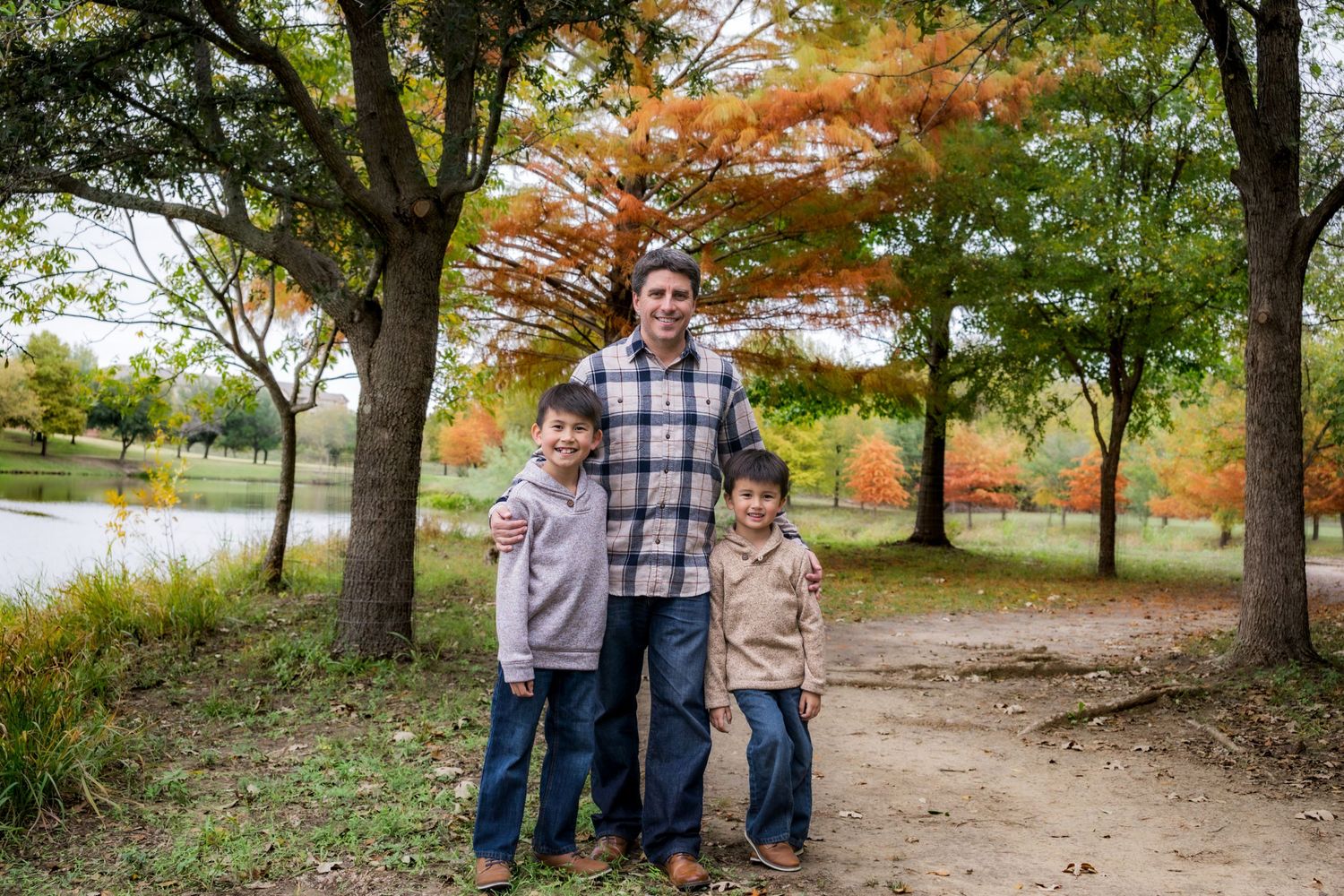 fall family photo session portrait orange leaves trees golden hour fall colors Jaklen Gerges photography