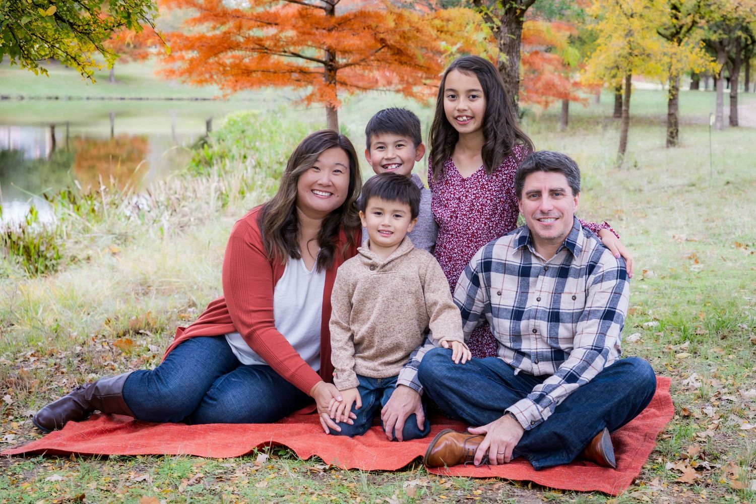 fall family photo session portrait orange leaves golden hour fall colors Jaklen Gerges photography
