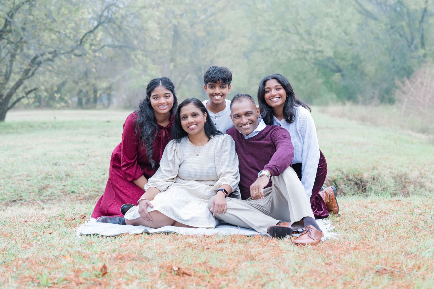 Fall family photos charismas cards family photographer light and airy natural light fall outfits DFW Southlake Colleyville TX fall colors