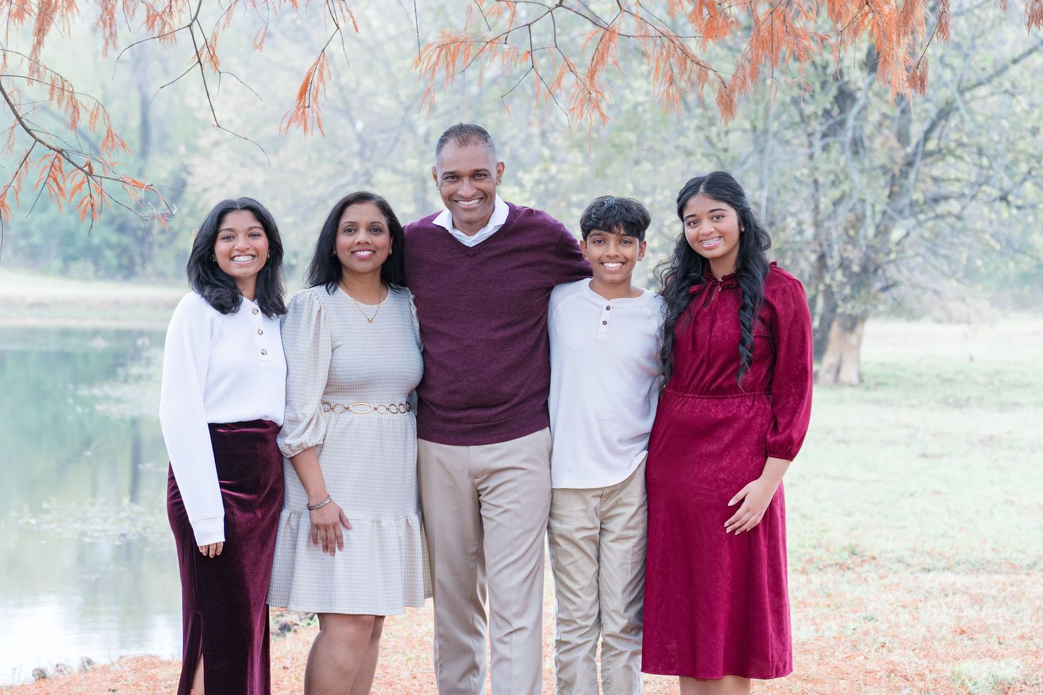 Fall family photos charismas cards family photographer light and airy natural light fall outfits DFW Southlake Colleyville TX fall colors