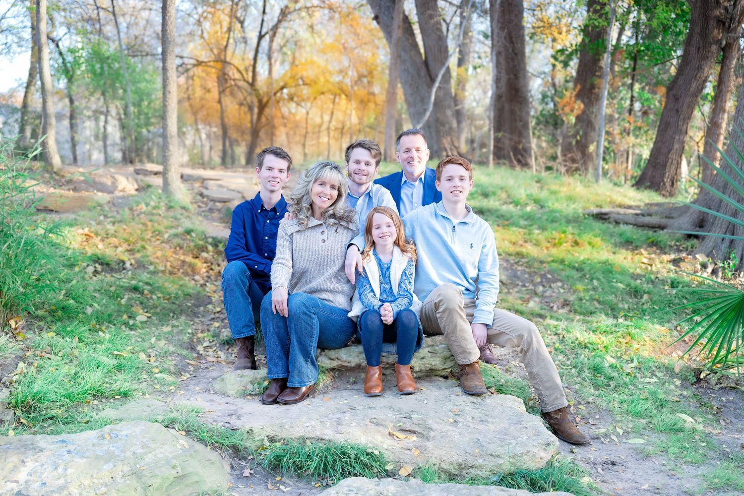 Fall family photos charismas cards family photographer light and airy natural light fall outfits DFW Southlake Colleyville TX fall colors