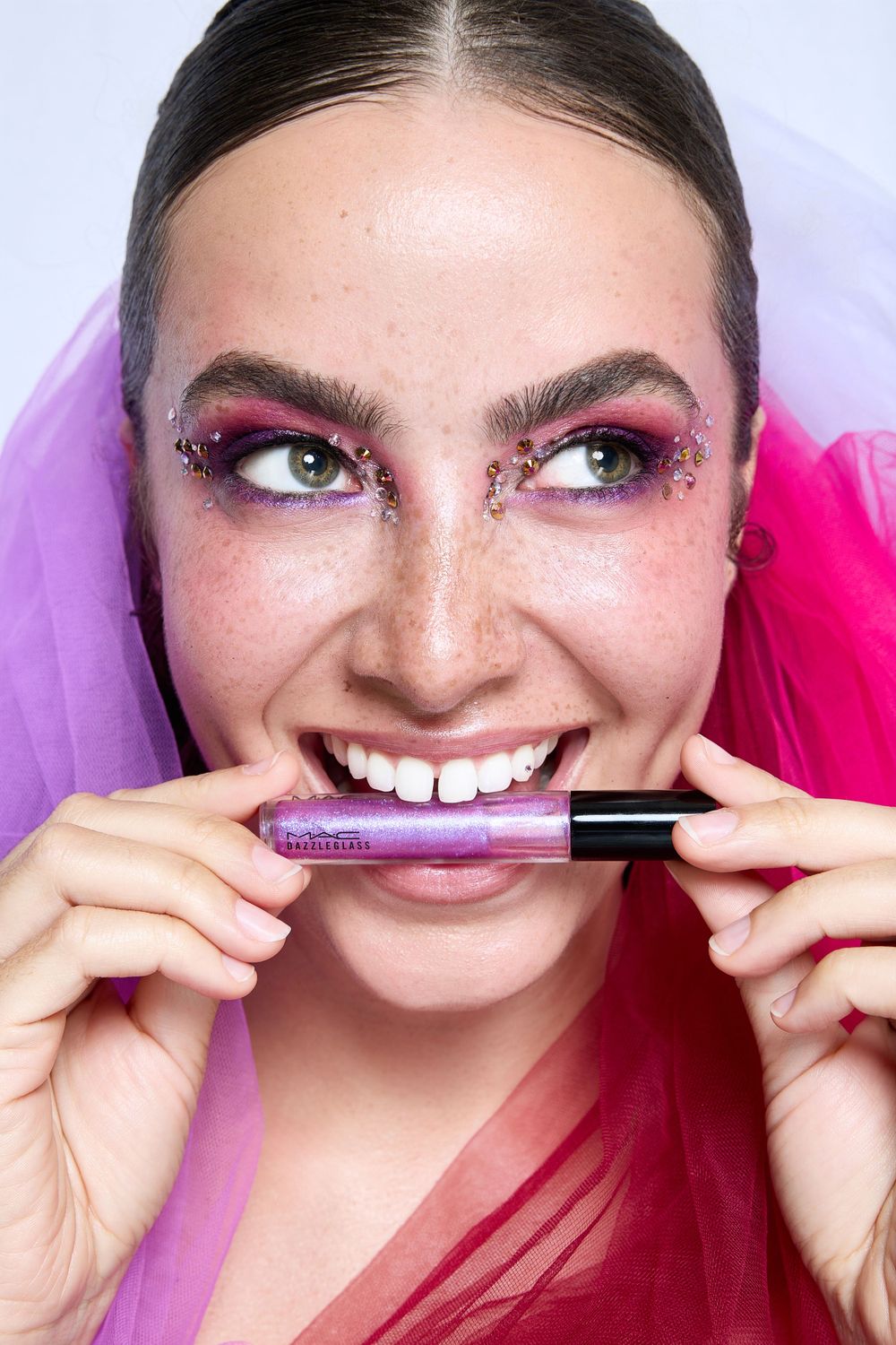 Model with bold, dramatic makeup
