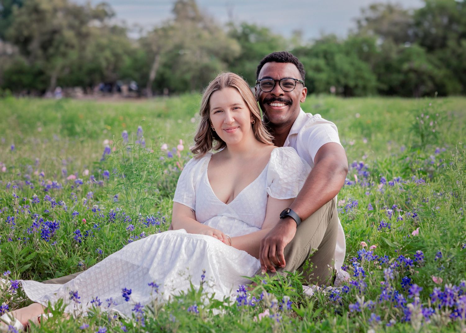 Couples Bluebonnet Mini Session Brushy Creek Lake Park Cedar Park Texas