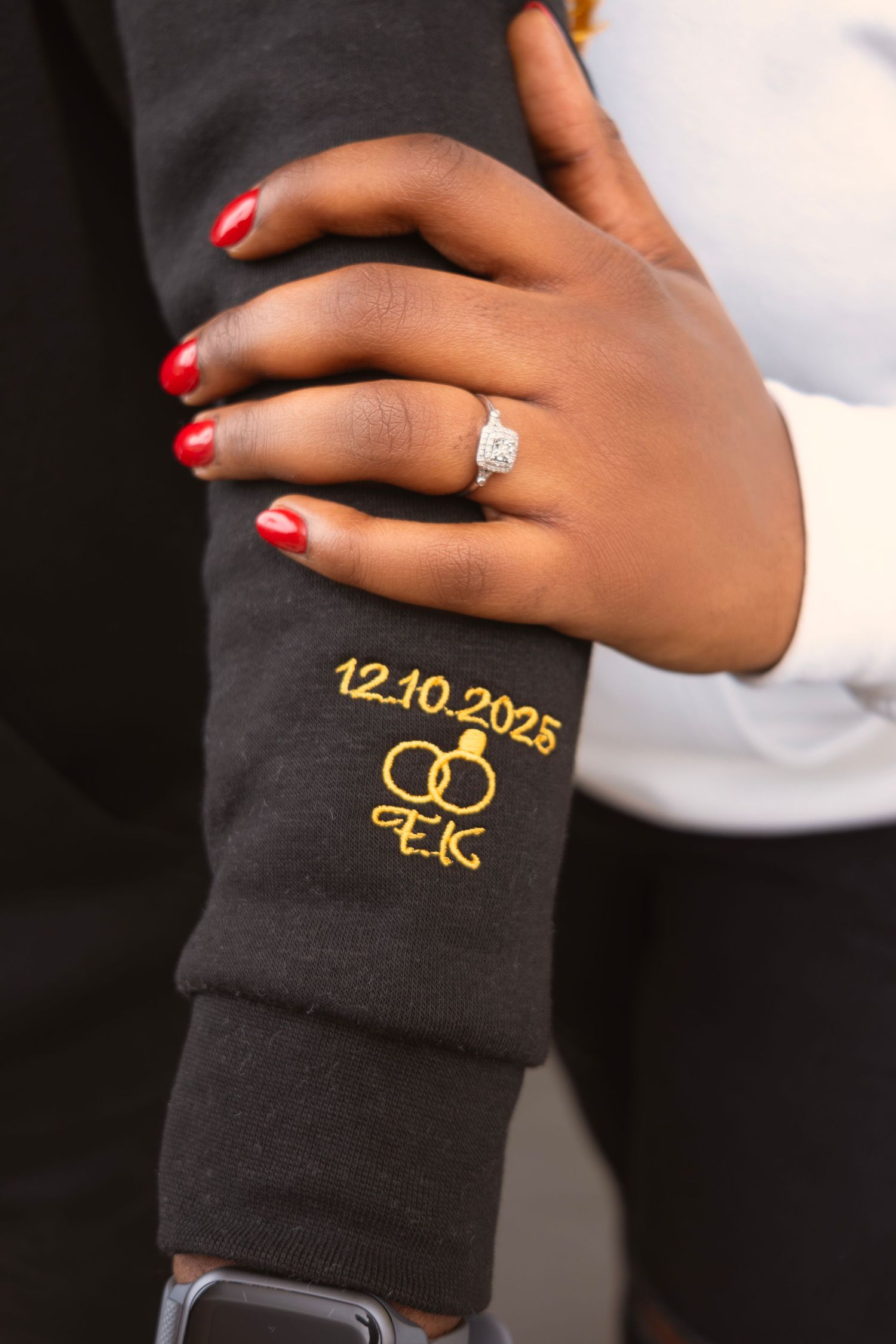 Engagement Ring Close-Up | Red Manicure & Wedding Date Reveal