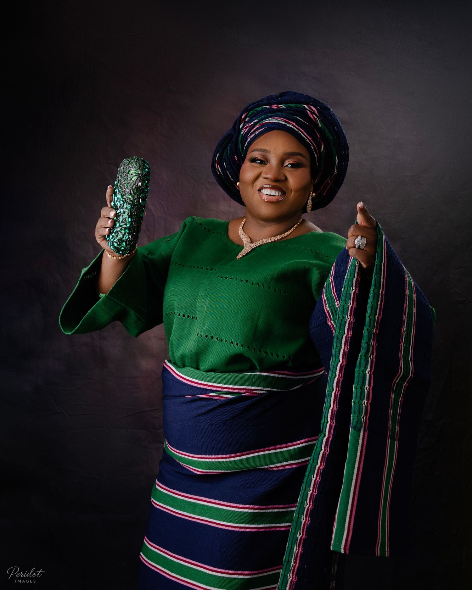 Aso-oke engagement and wedding portrait