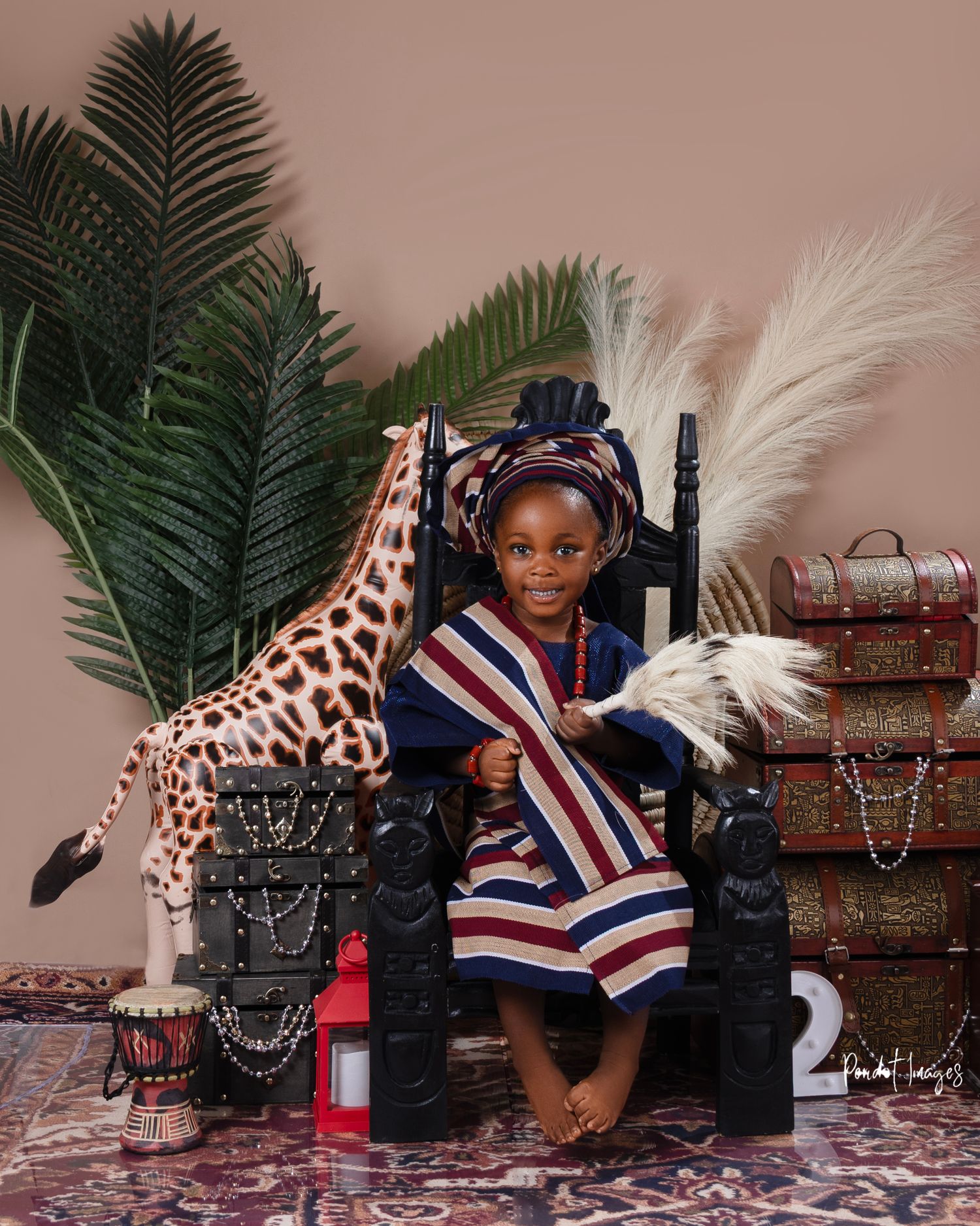 Royal Traditional Chair 1-Year-Old Photoshoot | Elegant Milestone Portraits