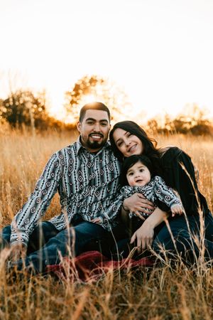A Mexican family poses for fall photos in Bartlesville, Oklahoma.