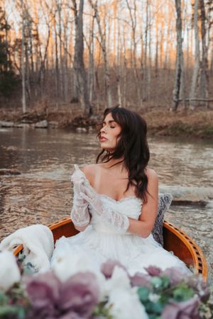 Central Florida Bridal session in a canoe