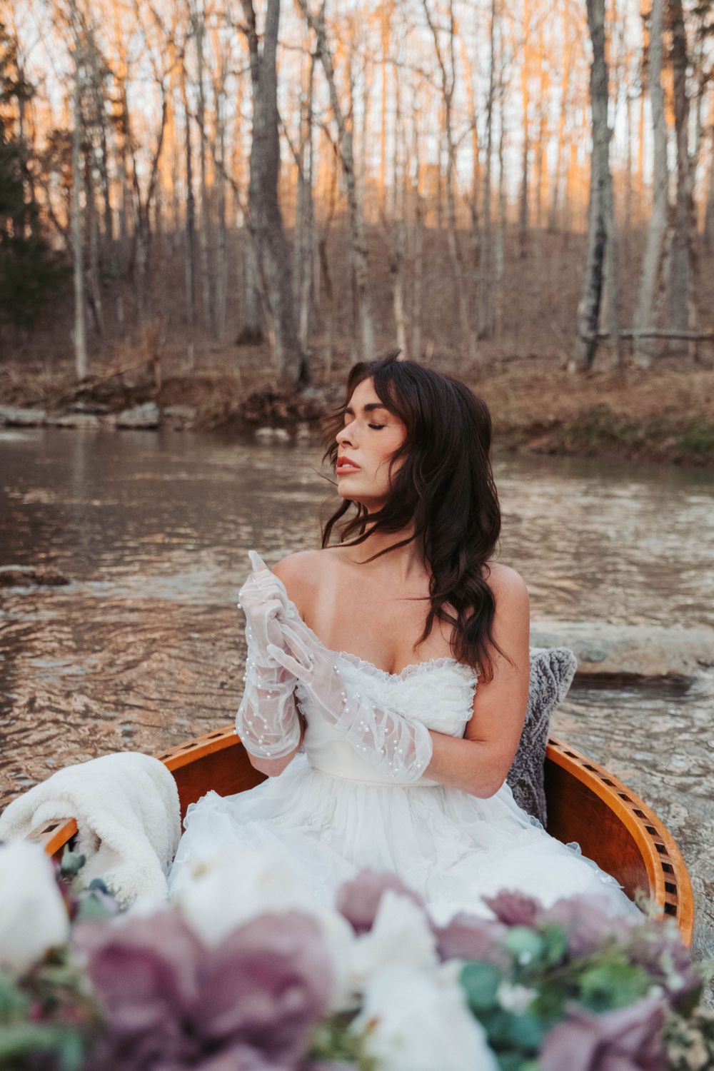 Central Florida Bridal session in a canoe