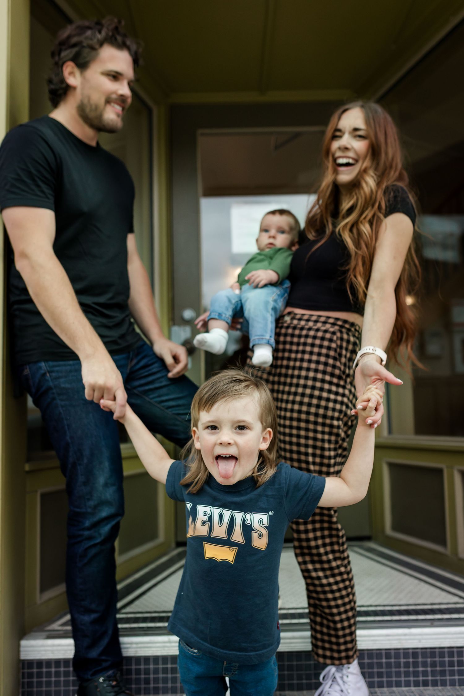 Candid, casual & fun lifestyle family photos in downtown Inglewood during summer by Love & Sunshine Photography.