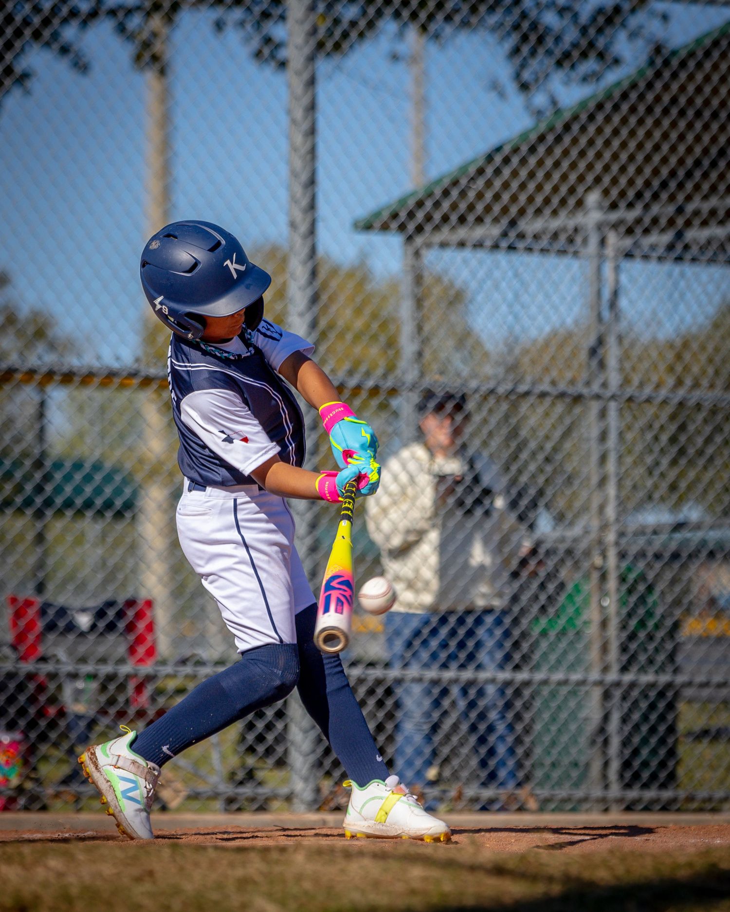 Drew Arnold Photography Youth Baseball bat hitting ball in North Texas