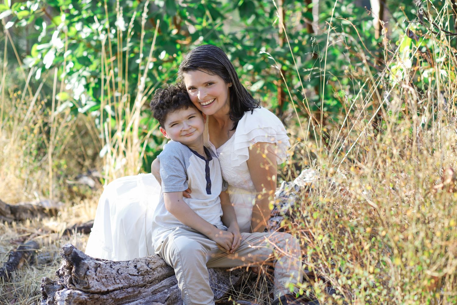 mom and son portrait outdoors