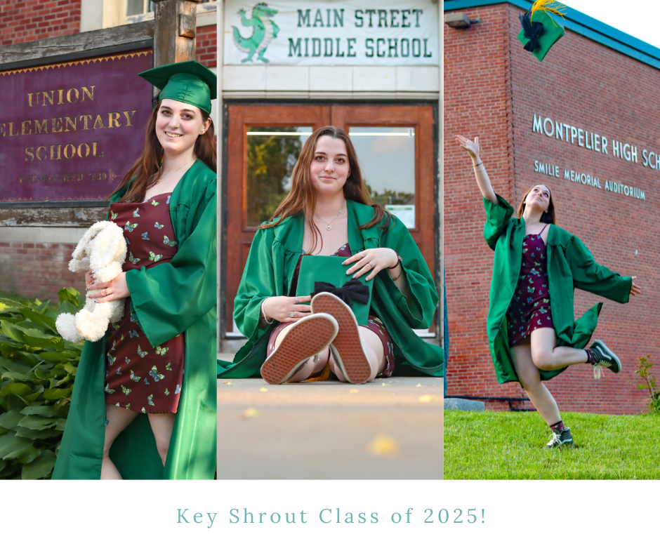 Senior portraits in front of all schools attended