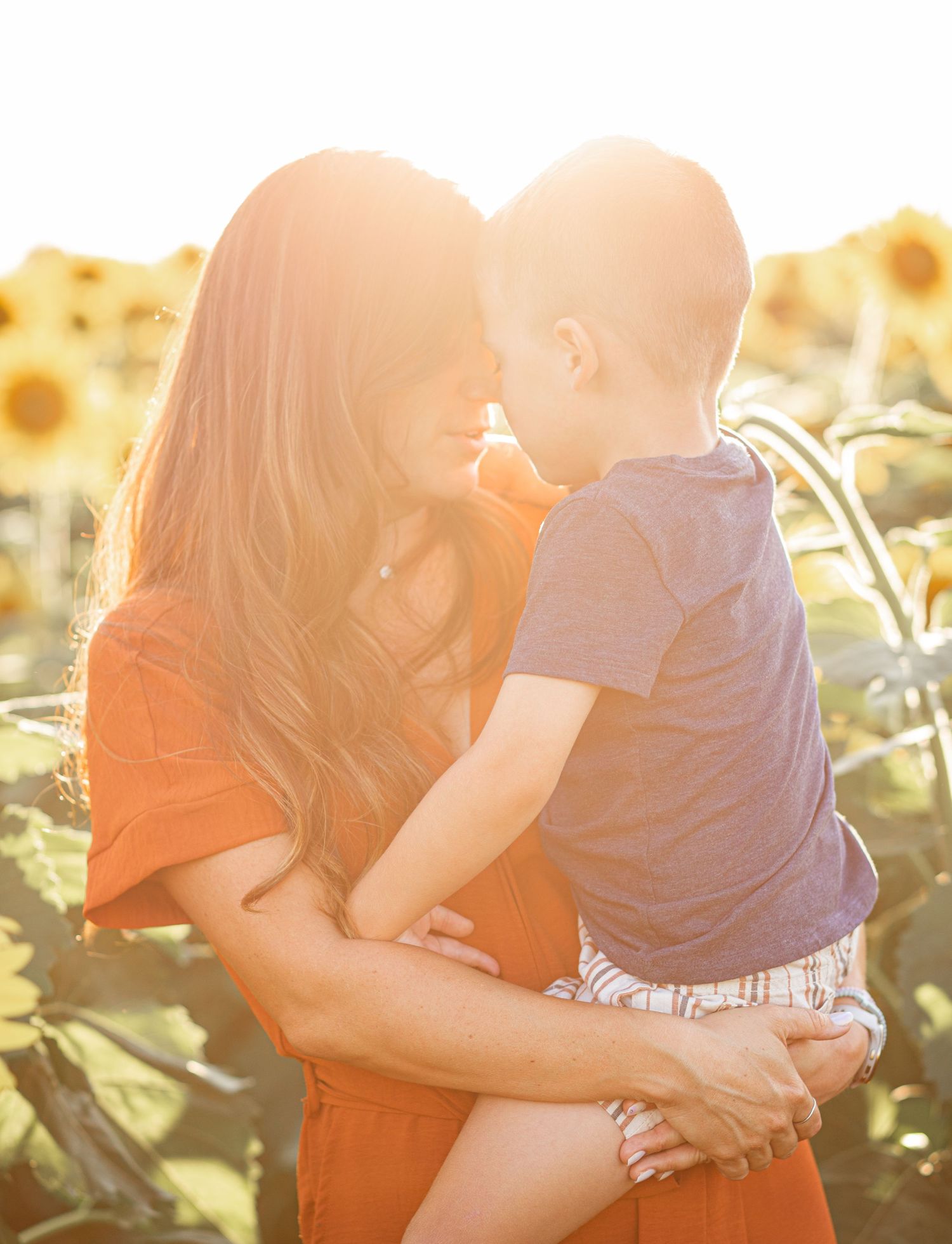 Mother and son sunflower mini session.