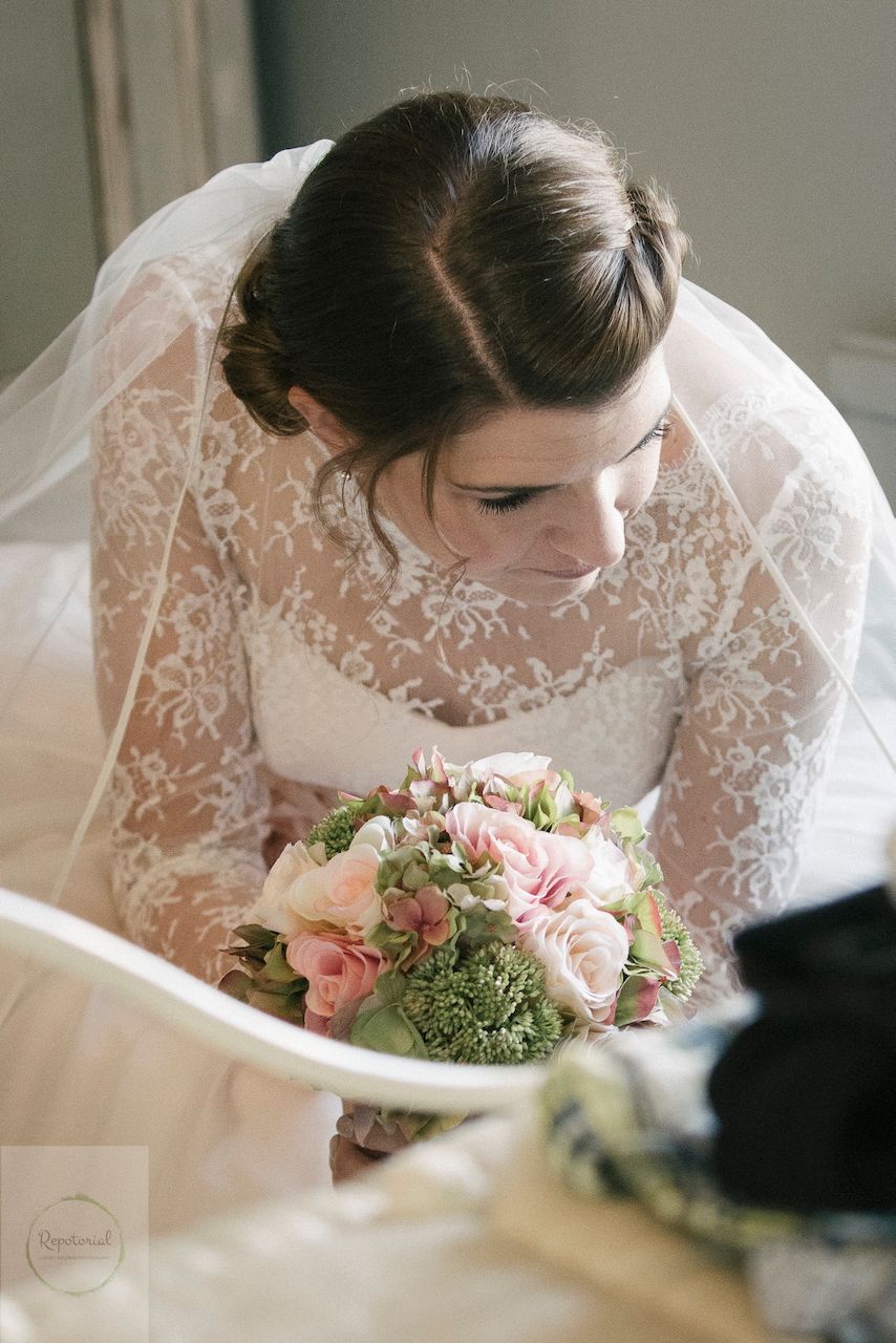 Wedding reportage photo of bride during reception