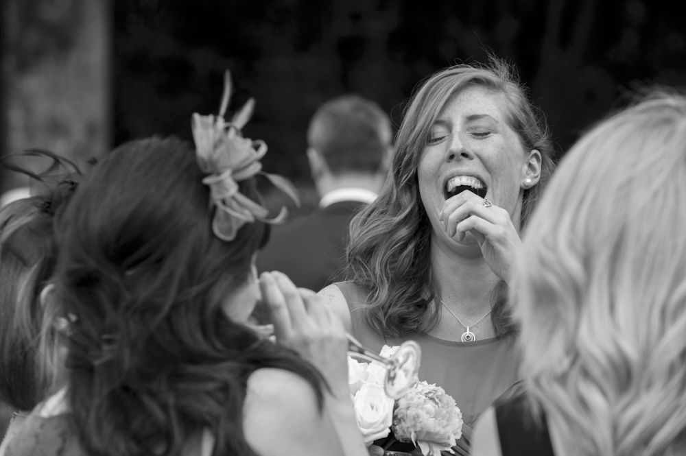 Reportage detail shot of guests enjoying the wedding reception