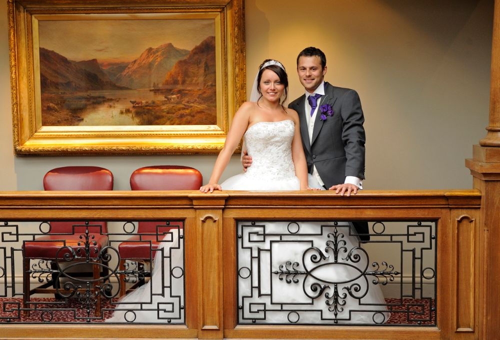 Wedding editorial portrait of. bride and groom