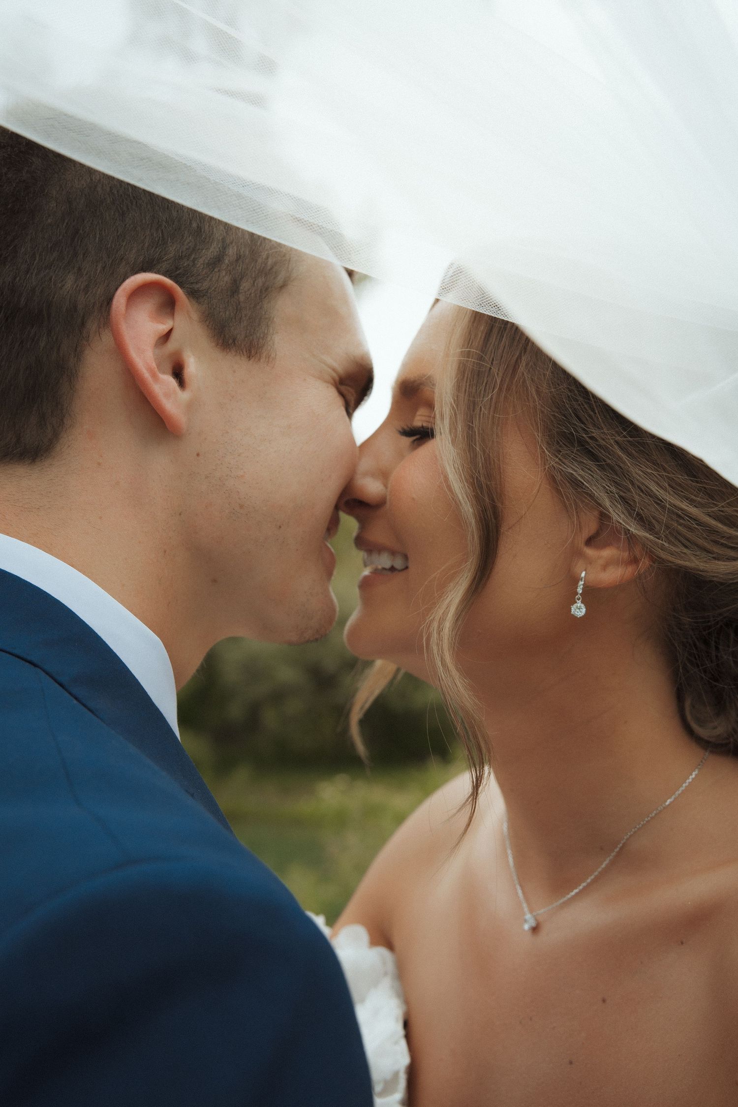 Newlyweds at reception venue.