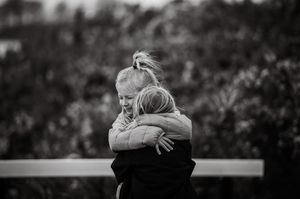 Siblings sharing a playful moment together