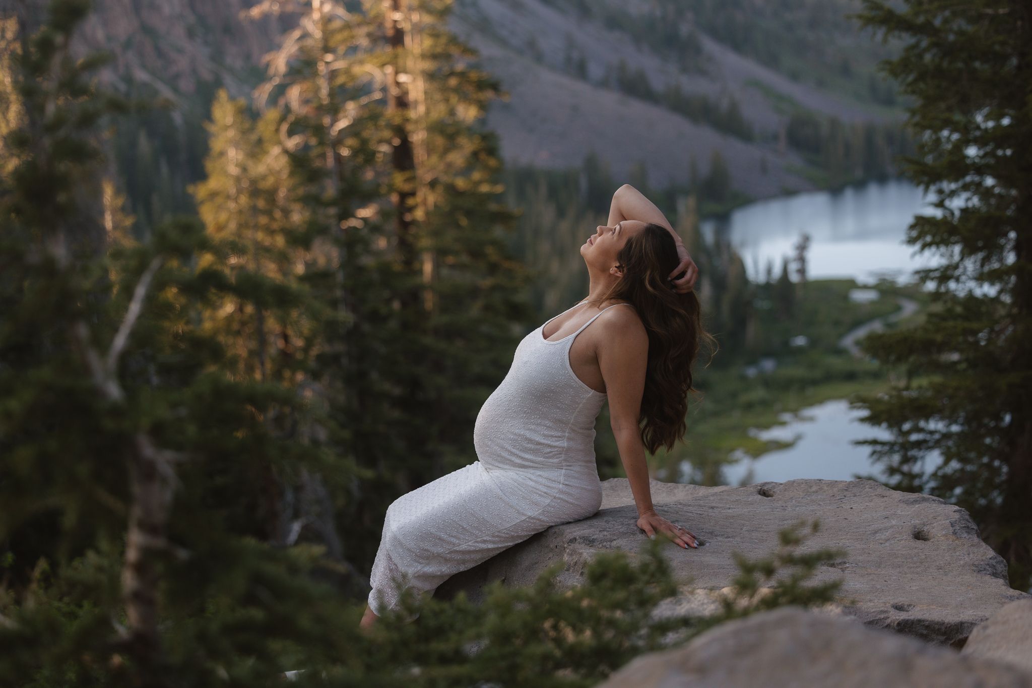 Scenic mountain engagement session with dramatic views and natural landscapes.
