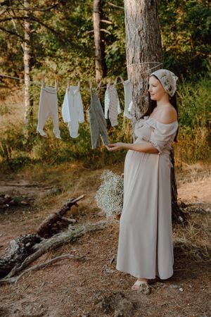 Kismama fotózás boho stílusban