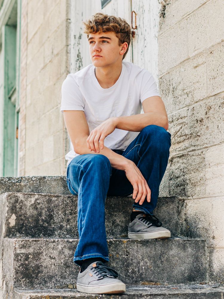 Portrait of young, high school student from Jefferson County Tennessee taken at Mossy Creek in Jefferson City, Tennessee