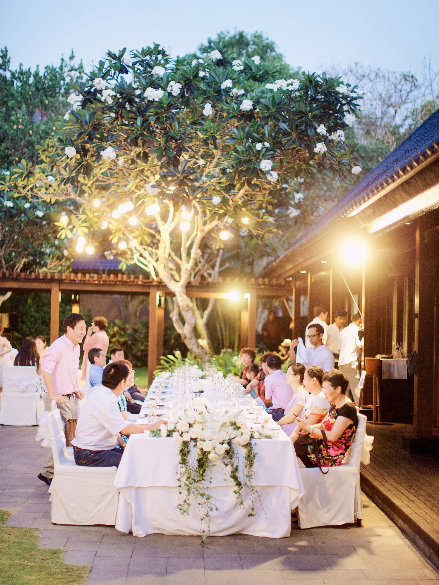 Beautiful garden wedding reception at Bulgari Resort Bali.