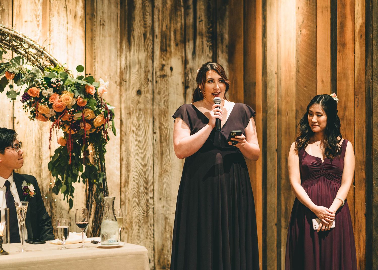 maid of honor giving her speech
