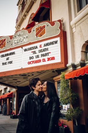 Fox theater Redlands California couples and engagement photographer of the high desert SoCal