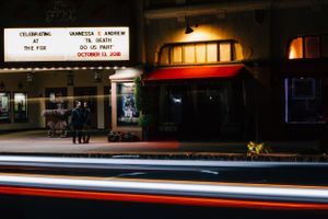 Fox theater Redlands California couples and engagement photographer of the high desert SoCal