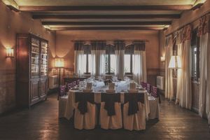 Table set up for wedding reception in Barcelona