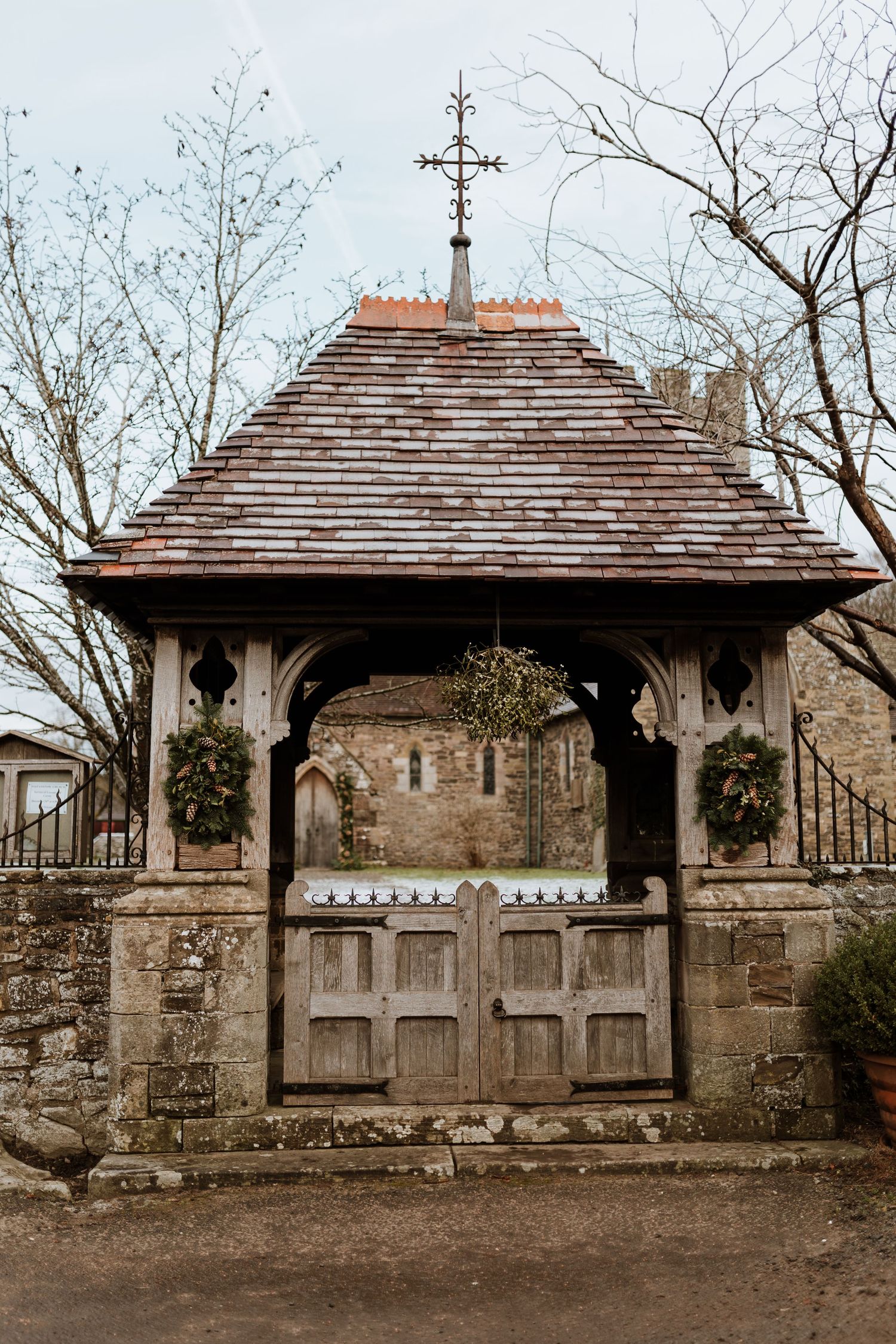 Church enterance christmas decor