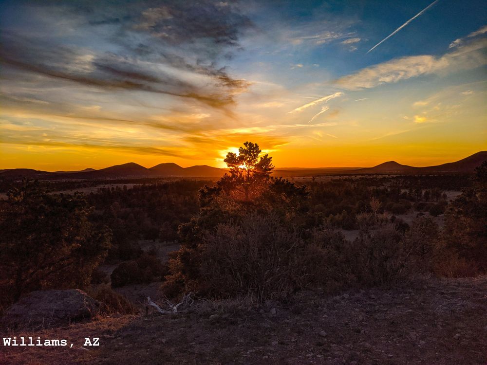 Williams, AZ Sunset, Forest Road Camping