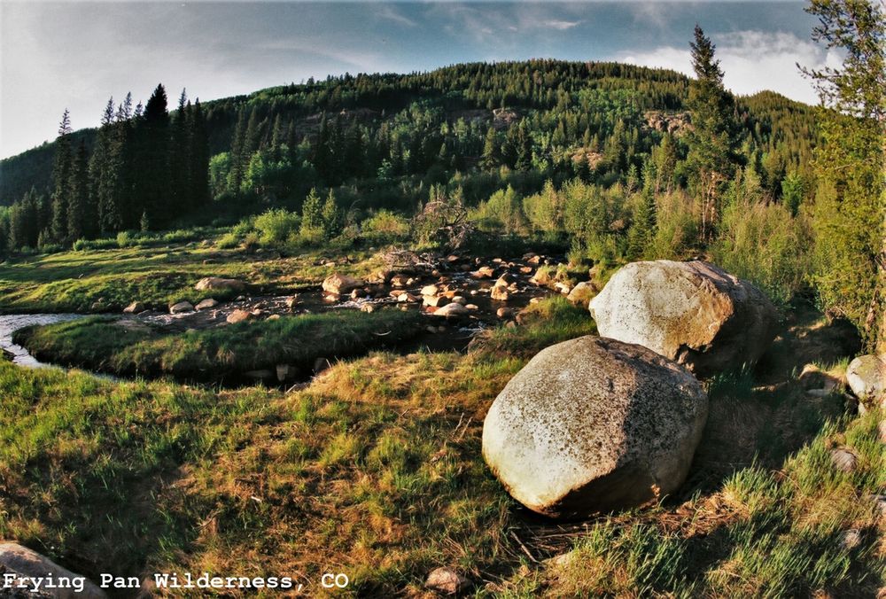 Boulders by the River in Frying Pan Wilderness, Colorado