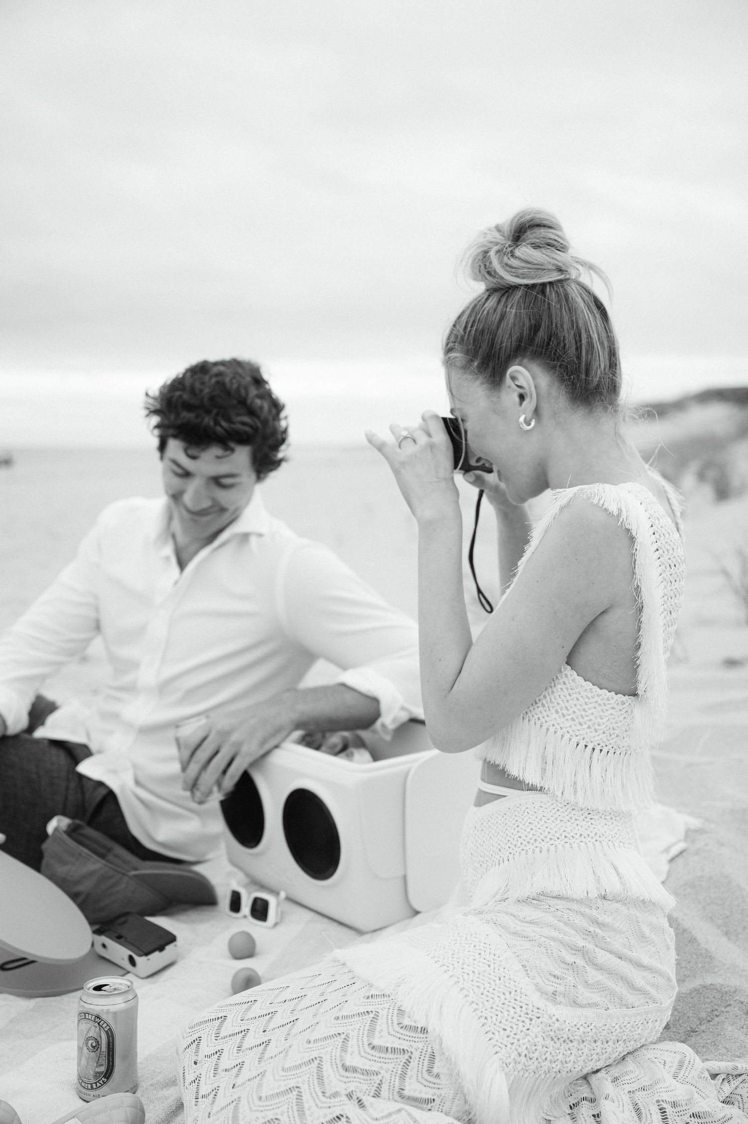 Modern Nantucket Island Pre-Wedding Beach Session | Candace Sims New England Luxury Fine Art Wedding Photographer